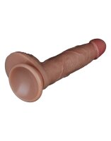 LoveToy - Dual Layered Silicone Dildo 18.5 cm (Ø 3.7 cm) - Brown