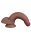 LoveToy - Dual Layered Silicone Dildo 18.5 cm (Ø 3.7 cm) - Brown