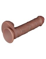 LoveToy - Dual Layered Silicone Dildo 20.5 cm (Ø 4 cm) - Brown