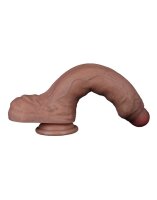 LoveToy - Dual Layered Silicone Dildo 22 cm (Ø 4.2 cm) - Brown