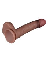 LoveToy - Dual Layered Silicone Dildo 22.5 cm (Ø 4.2 cm) - Brown