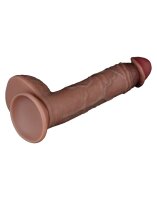 LoveToy - Dual Layered Silicone Dildo 23.5 cm (Ø 4.3 cm) - Brown
