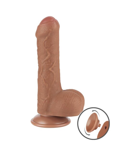LoveToy - Sliding Skin Dildo 18.3 cm (Ø 3.5 cm) - Brown