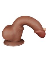 LoveToy - Sliding Skin Dildo 19.5 cm (Ø 3.6 cm) - Brown