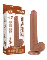 LoveToy - Sliding Skin Dildo 22 cm (Ø 3.7 cm) - Brown