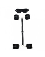 Rimba Soft hand- to ankle cuffs with eye mask