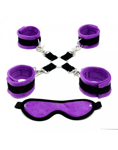 Rimba Soft Bondage Set Purple/Black 6 Pieces
