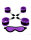 Rimba Soft Bondage Set Purple/Black 6 Pieces