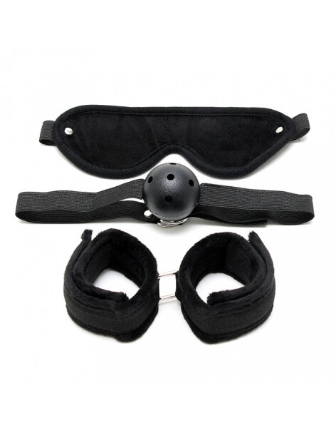 Rimba Soft Bondage Set Purple/Black 3 Pieces