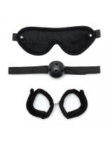 Rimba Soft Bondage Set Lila Schwarz 3 Teile