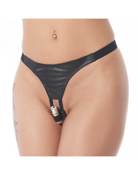 Rimba G-String with Vibrating Bullet One Size Black