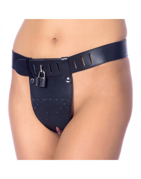 Rimba Chastity Belt with two Holes M L Black