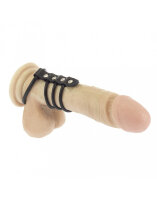 Rimba Rubber Penis and Balls Rings Black Ø...