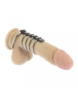 Rimba 4 Penisringe und Hodenring aus Metall Silber...