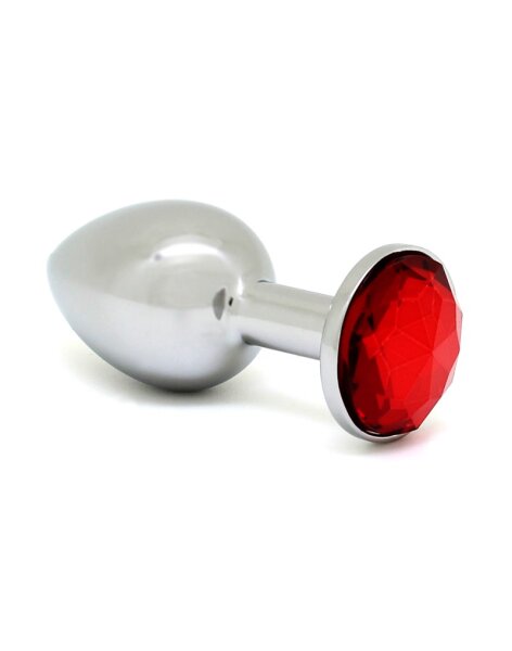 Rimba Anal Plug with Crystal Silver Red Ø 3 cm