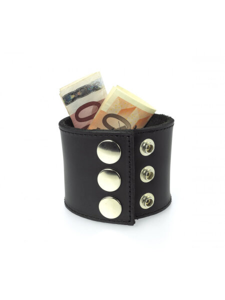 Rimba Bracelet with Money Pocket and Snap Buttons Black