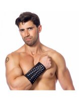 Rimba Leather Arm Cuff Decorated with Studs Black