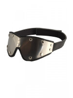 Rimba Leather and Metal Eye Mask Silver Black