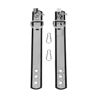 Rimba Leder Handfesseln mit Vorhängeschloss Silber Schwarz