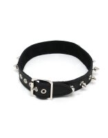 Rimba Collar Decorated with Spikes Black S-M