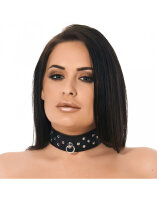 Rimba Halsband verziert mit Nieten Schwarz S-M