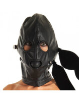 Rimba mask with removable gag, mouth and eye parts black