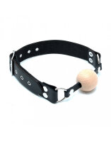 Rimba Ball Gag mit Holzkugel Schwarz Ø 4 cm