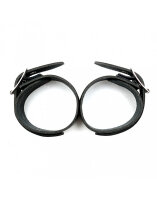 Rimba Handfesseln aus Spaltleder Schwarz