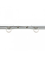 Rimba Ankle Cuffs with Adjustable Spreader Bar Black Silver 55-85 cm