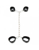 Rimba Arm-Fussfessel Kombi mit Ketten Silber Schwarz