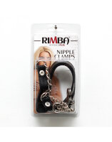 Rimba Collar with Breast Clamps on Chains Silver Black