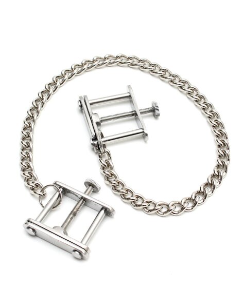Rimba Adjustable Nipple Clamps with Chain Silver 2 Pieces