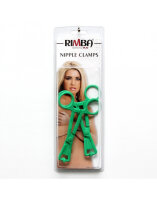 Rimba Scissor-Style Nipple Clamps Green 2 Pieces