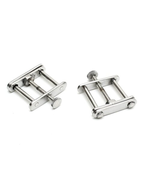 Rimba Verstellbare Nippelklemmen Silber 2 Stück