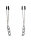 Rimba Nippelklemmen mit Kette Schwarz Silber 2 Stück