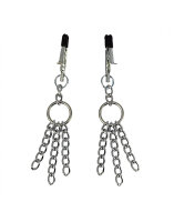 Rimba Nipple Clamps with Metal Chains Silver 2 Pieces