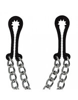Rimba Plastic Nipple Clamps with Metal Chain Black Silver...