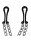 Rimba Plastic Nipple Clamps with Metal Chain Black Silver 2 Pieces