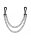 Rimba Plastic Nipple Clamps with Metal Chain Black Silver 2 Pieces
