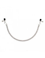Rimba Nipple Clamps with Chain Black Silver 2 Pieces
