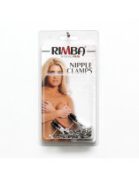 Rimba Nipple Clamps with Chain Black Silver 2 Pieces