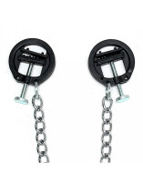 Rimba Plastic Nipple Clamps with Chain Black Silver 2 Pieces