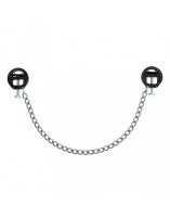 Rimba Plastic Nipple Clamps with Chain Black Silver 2 Pieces