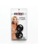 Rimba Plastic Nipple Clamps with Key Ring Black Silver 2...