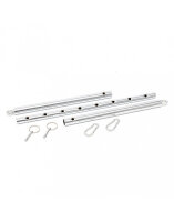 Rimba Adjustable Spreader Bar with 2 Rings and Carabiner Hooks Silver 55-85 cm