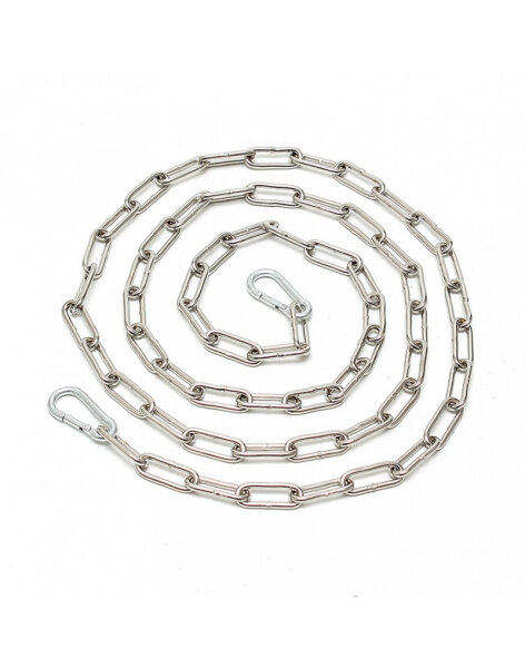 Rimba Kette mit 2 Karabinerhaken Silber 200 cm