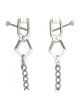 Rimba Adjustable Nipple Clamps with Chain Silver 2 Pieces