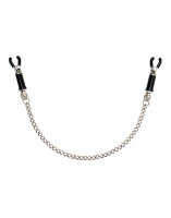 Rimba Nipple Clamps with Chain Silver Black 2 Pieces