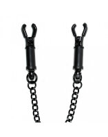 Rimba Nipple Clamps with Chain Black 2 Pieces