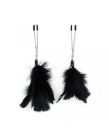 Rimba Nipple Clamps with Feathers Black Silver 2 Pieces